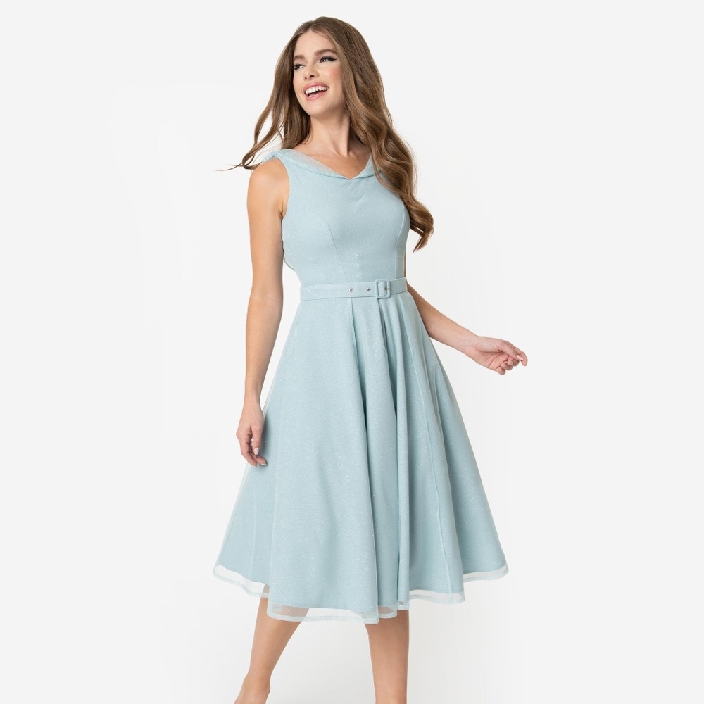 Miss Candyfloss Sparkle Sleeveless Swing Dress
